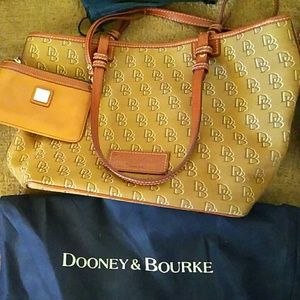 Dooney large satchel with matching wallet